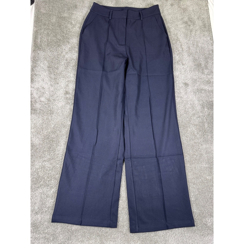 NiMin Navy Blue Wide Leg High Waisted Trousers Dress Pants Small NWT
